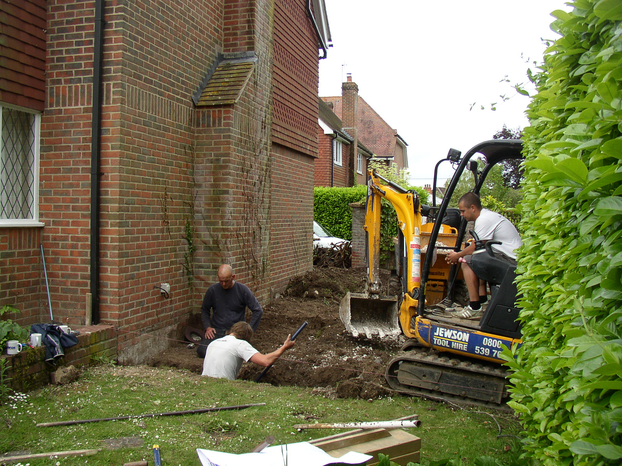 Digging foundations in the garden