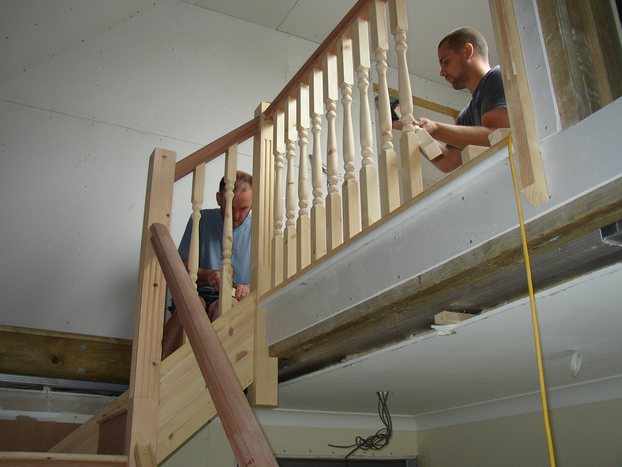 Installing the stairs to the loft conversion