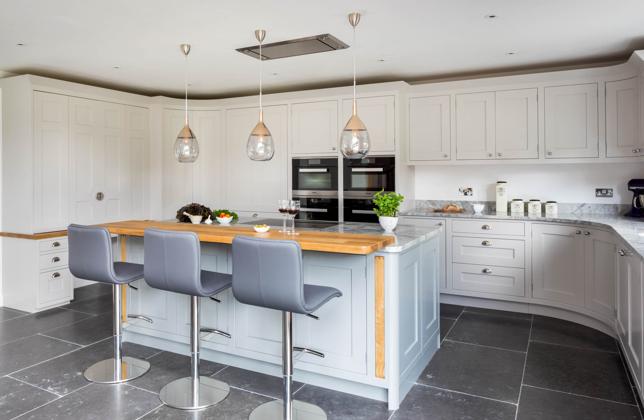 Kitchen with a concealed worktop